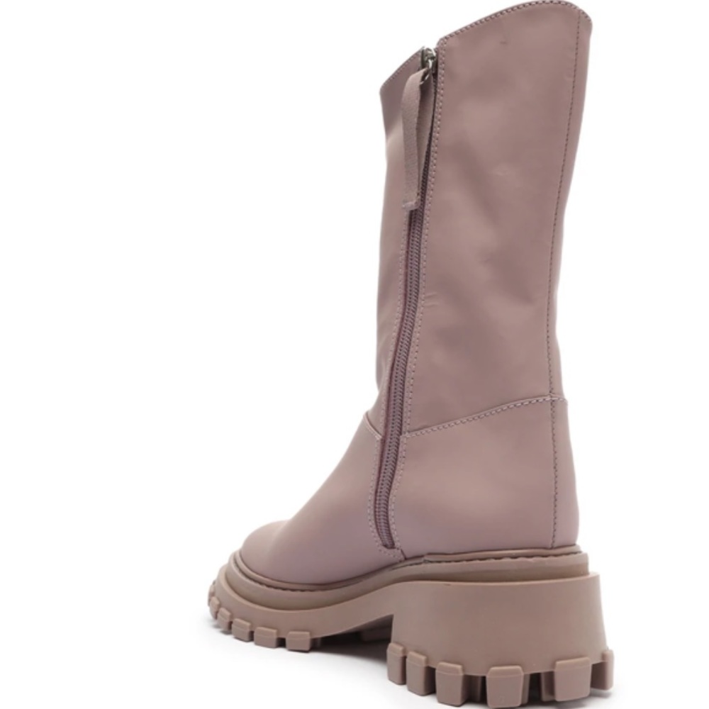 🆕SCHUTZ SWEET LILAC JUANY RUBBER LEATHER BOOTS WITH THICK LUG SOLE SIZE 10 - Picture 6 of 6